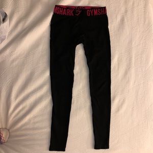 Gymshark Fit Legging - Black with black & pink band